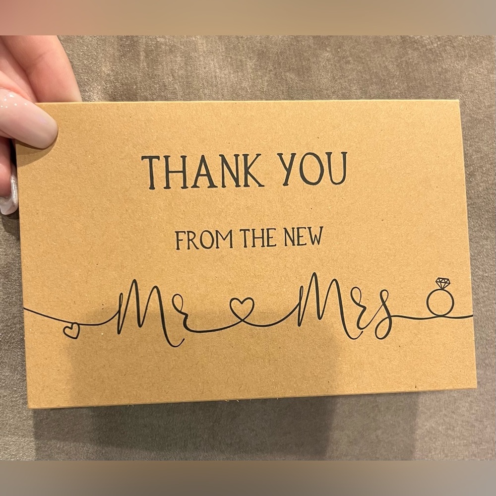 38 thank you cards for a wedding